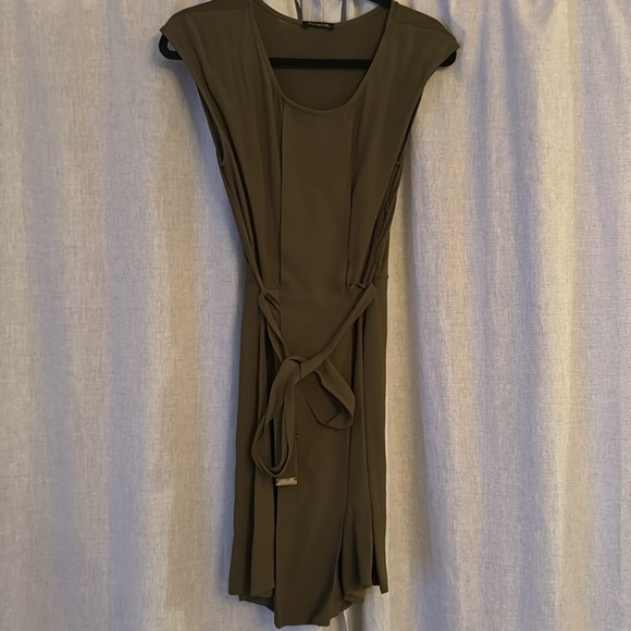 NEW Massimo Dutti Forest Green Mini Dress Size XS - Picture 4 of 4